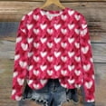 thumbnail image 6 of Pimelu Heart Sweater for Women Womens Valentines Day Sweater Ladies Girls Long Sleeve Crewneck Sweatshirts Spring Lightweight Comfy Pullover Tunic Tops, 6 of 6