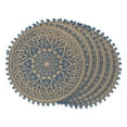 thumbnail image 1 of Design Imports CAMZ13096 Ensemble de 6 Napperons en Jute Rond Imprimé Bleu Français sur Fond Naturel, 1 of 4