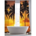 thumbnail image 5 of Coconut Tree Sheer Curtains 108 Inch Long 2 Panels, Summer Beach Ocean Sunset Modern Light Filtering Rod Pocket Curtains, Sheer Voile Drapes for Living Room Bedroom, 52"x108", 5 of 8