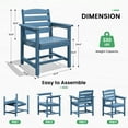 thumbnail image 6 of SERWALL Outdoor HDPE Dining Table Set, 7-Piece Outdoor Dining Table Sets with Umbrella Hole, Navy Blue, 6 of 6
