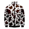thumbnail image 2 of Abrigos de moda 2024, chaqueta con cremallera informal con estampado 3D de manchas de vaca en blanco y negro para hombres y niños, sudaderas deportivas, ropa de mujer, 2 of 4