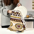 thumbnail image 3 of Vintage African Stripe Tea Towels Set of 6 Ethnic Symbol Kitchen Dish Cloth with Hanging Loop, 18"x28"Lint-Free Absorbent Towel for Kitchen Drying Wiping and Cleaning, 3 of 7