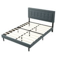 thumbnail image 2 of AENKYO Modern Platform Bed Frame with Upholstered Headboard, Queen Size,Dark Gray, 2 of 8