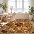 thumbnail image 3 of Design&I 9'x12' Washable Area Rug Giant Skid-Resistant Record Vinyl Musical Theme Circular Balanced Tone Music Cd Disc for Great Room, Large Living, 3 of 7