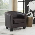 thumbnail image 3 of Copper Grove Grafton Home Enzo Upholstered Accent Barrel Chair Caramel Faux Leather Foam,Faux Leather Solid Solid Removable Cushions Casual,Western, 3 of 5