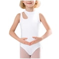 thumbnail image 2 of Hrsba Girls Dance Outfits Summer Sleeveless Cutout Gymnastics Leotard Bodysuit Crew Neck Comfortable Practice Wear for Big Kids, 2 of 5
