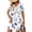 Light Blue, variant on Women's Summer Dress, V-Neck Cuffed Sleeve Artistic Patterned Sundress with Pockets, Retro Floral & Plaid Vacation Outfits, Plus Size Friendly Tunic Dress (Light Brown M)