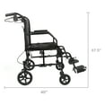 Equate Steel Transport Chair, 8" Wheels, Lightweight Folding Transport