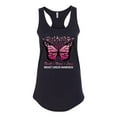 thumbnail image 2 of Wild Bobby Faith Hope Love Butterfly Ribbons Breast Cancer Awareness Women Racerback Tank Top, Black, Small, 2 of 6