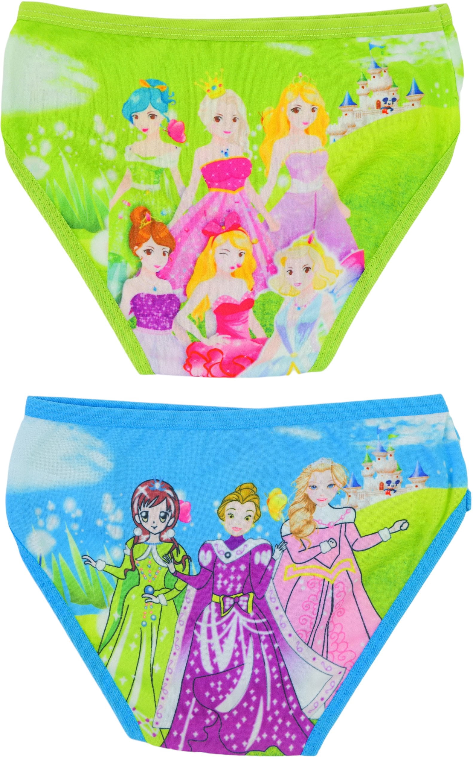 ToBeInStyle Girl's Pack of 6 Colorful Princess Print Panty Briefs - Large