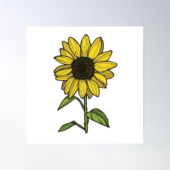 Sunflower Poster Wall Art, Modern Wall Decor For Living Room Bedroom, 24x24 UNFRAMED