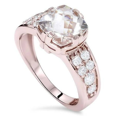 2ct Cushion Morganite Diamond Engagement Ring 14K Rose Gold Walmart.com 2ct Cushion Morganite Diamond Engagement Ring 14K Rose Gold Walmart.com