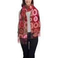 thumbnail image 4 of Foulard à Franges Mode pour Femmes, Châle Long Mandala Abstrait Rouge, Léger et Chaud, 4 of 6