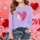 thumbnail image 1 of Blusas y camisas de manga larga con cuello redondo para niños Camisas de manga larga con estampado en forma de corazón Blusas casuales elegantes con cuello redondo Ropa Camisas de cuello redondo para, 1 of 5