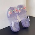 thumbnail image 5 of JDEFEG Girls Sandals Baby Sandals Summer Casual Jelly Shoes Bowknot Princess Dress Shoes Soft Sole Jelly Sandals Girls Closed Toe Non Slip Beach Shoes Purple Size 1, 5 of 7