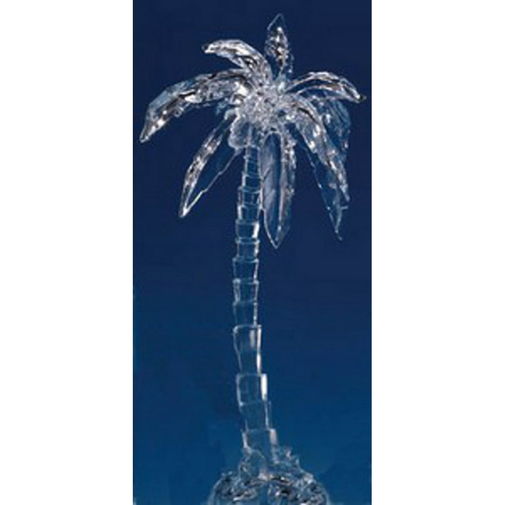 Set of 4 Icy Clear Decorative Tropical Palm Tree Figurines 15