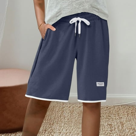 OHGOD Womens Cotton Shorts for Pockets - Sweat Shorts - Shorts Women Comfy - White Sweat Shorts - Dark Gray - 2XL