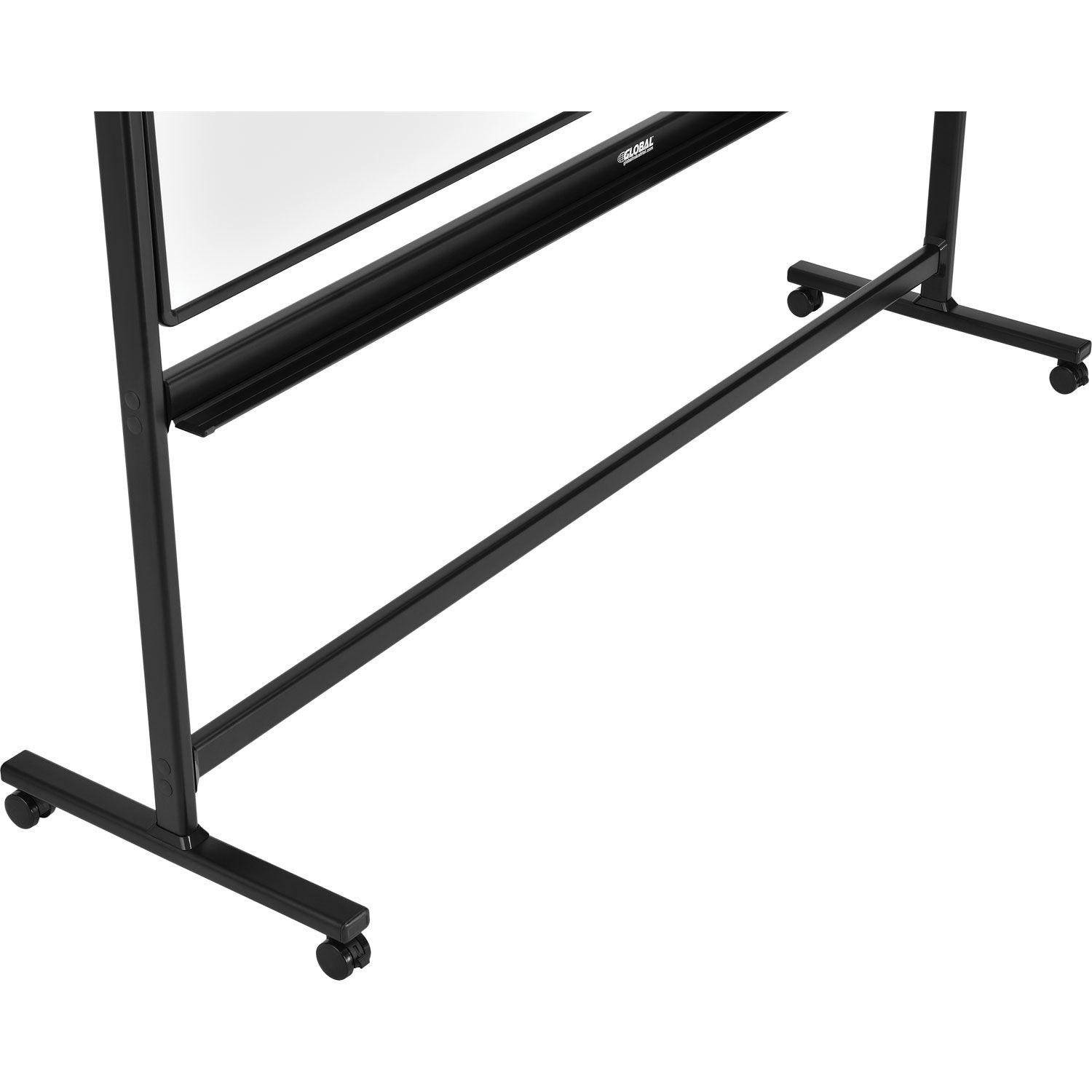 Rolling Magnetic Dry Erase Whiteboard, Double Sided Reversible, 72 x 48, Black Frame