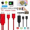 thumbnail image 2 of Phone to TV Universal HDMI HDTV AV 1080p Adapter Cable for Cell Phone and Tablets Red, 2 of 4