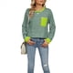 thumbnail image 1 of Camisas de Larga para Mujer, Cuello Redondo A Rayas, Corte Holgado, Camiseta de Bloques de Color Otoño 2025 con Bolsillo Rayas S, 1 of 10