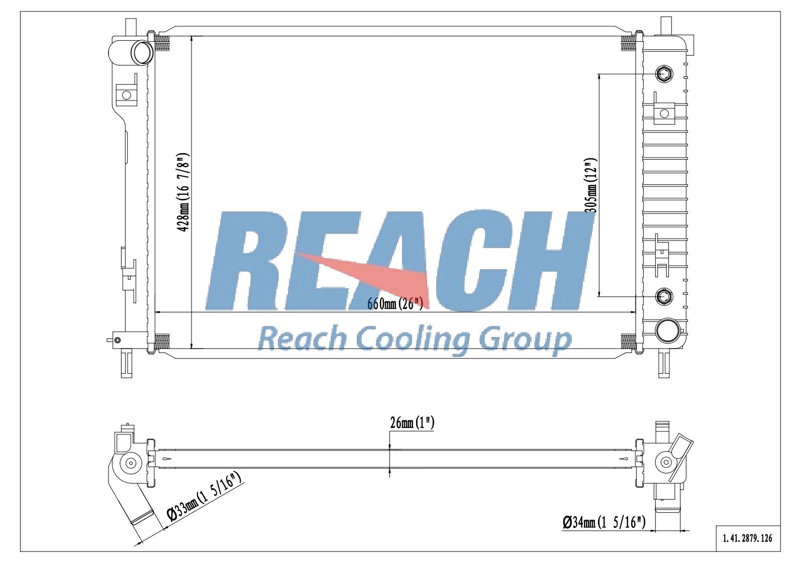 REACH Radiator 41-2879 for 09-06 Chevrolet Equinox; 09-06 Pontiac Torrent