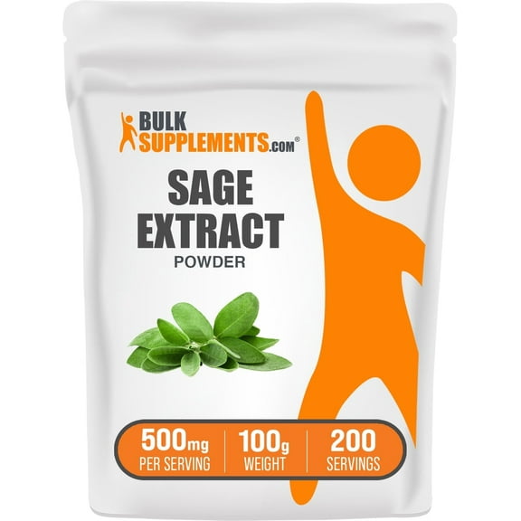 BulkSupplements Sage Extract Powder - 500mg per Serving - 100 Grams (3.5 oz) - 200 Servings