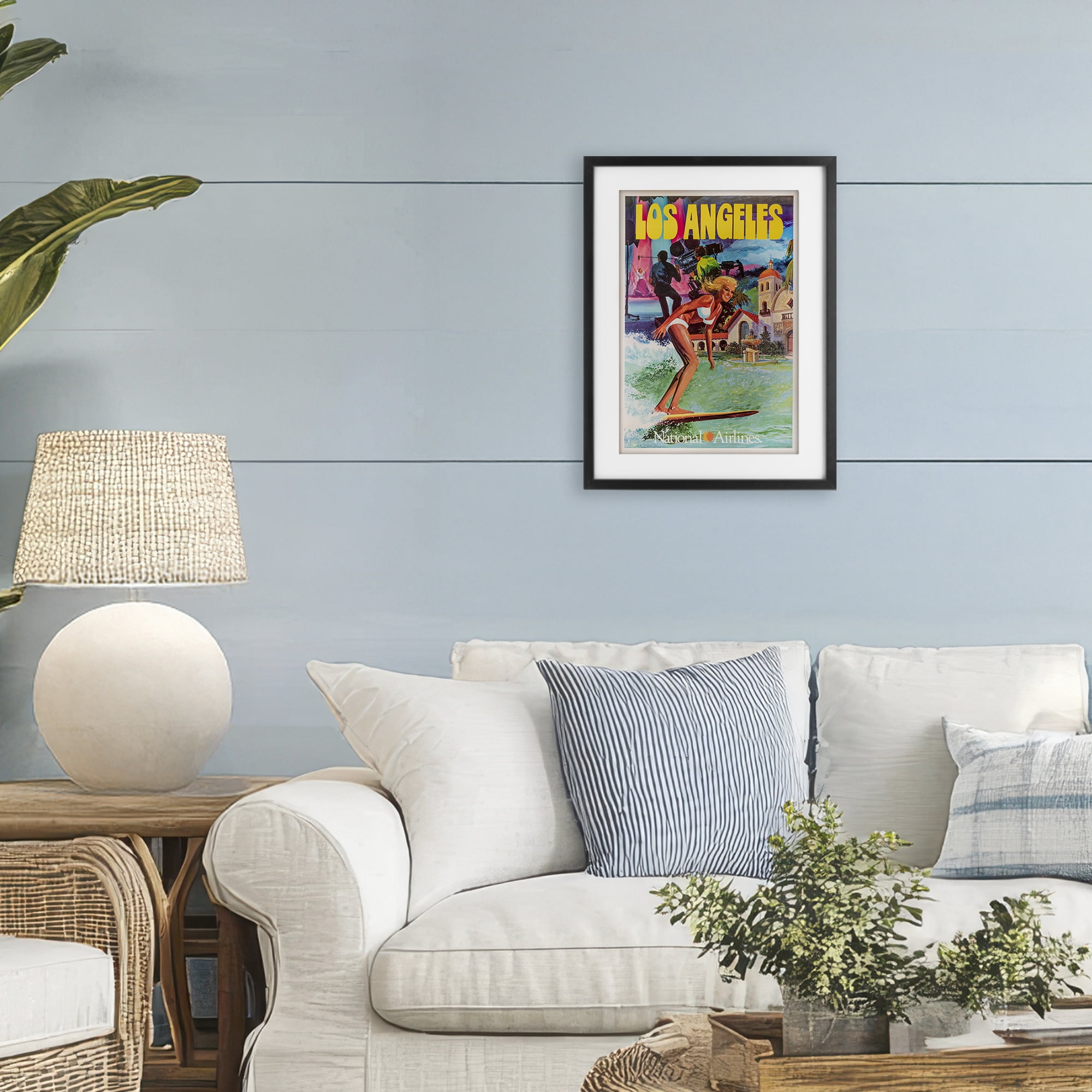 Stupell Industries Vintage Los Angeles Travel Black Framed Print Under Glass, design by Vintage Posters