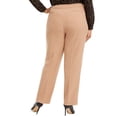 thumbnail image 2 of Anne Klein Women's Flat Front Stretch Pants Brown Size 20W, 2 of 3