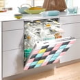 thumbnail image 2 of Yayeee Magnetic Dishwasher Cover for The Front Decoration Home Kitchen Machine Sticker Protector, Gray Checkered Pattern, 2 of 6