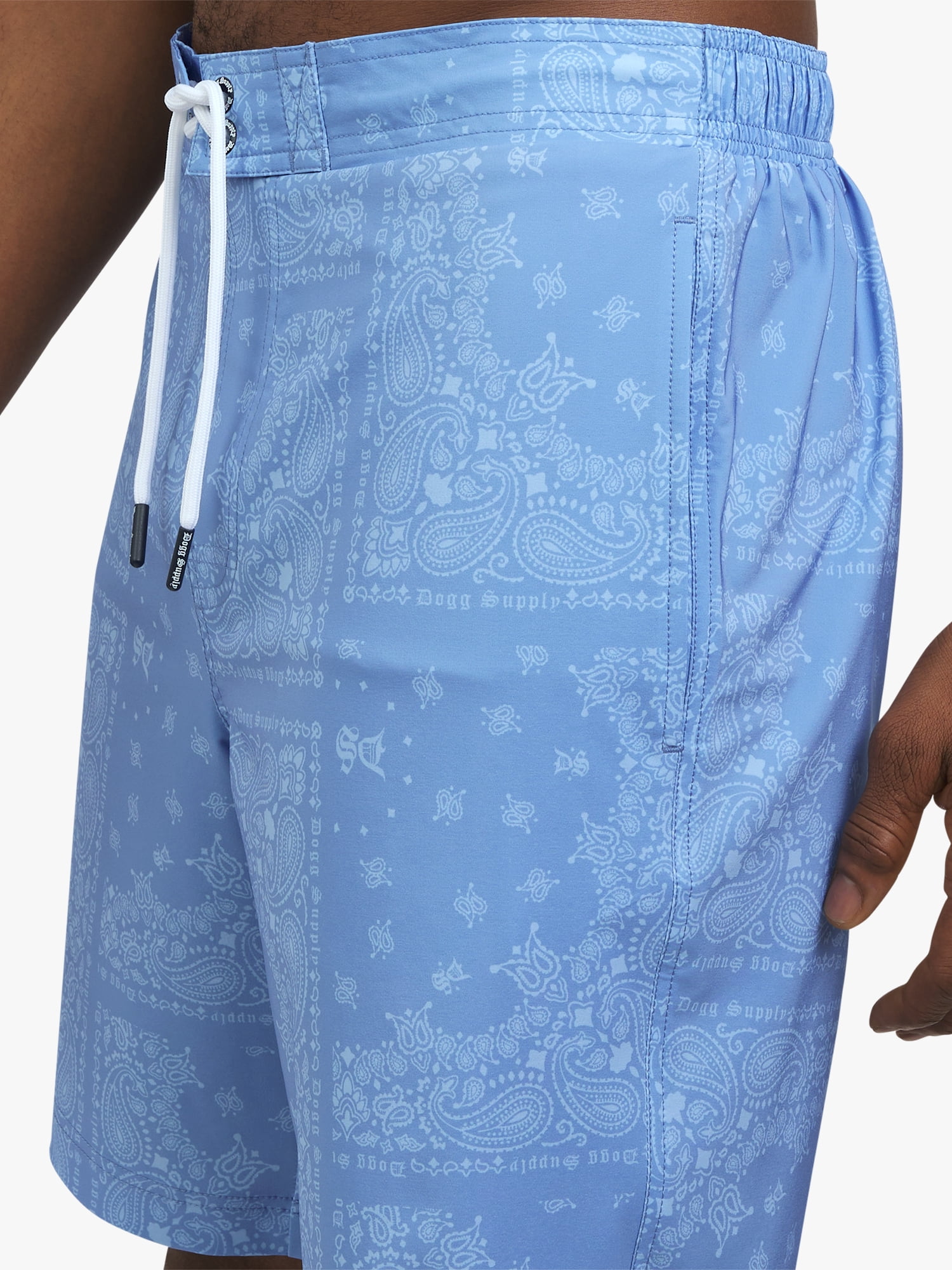 Dogg Supply by Snoop Dogg Men's Bandana E-Board Swim Trunks, 9" Inseam, Sizes S-3XL