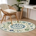 thumbnail image 4 of Round Rugs 3Ft, Green Teal Boho Round Area Rug Washable Indoor Throw Carpet, Retro Ethnic Abstract Southwestern Small Non Slip Circle Rug for Bedroom Living Room Home Decor Aesthetic, 4 of 8
