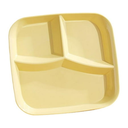 

3-Grids Divided Lunch Plate Reusable Serving Trays Square Tray for School Camping Picnic Meals