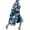 Blue, variant on Clearance Coats Under $10.00 Plus Size, Women Printed Pocket Jacket Outerwear Cardigan Overcoat Long Trench Coat