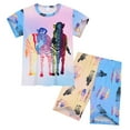 thumbnail image 2 of TAIAOJING Boys Girls Summer Outfits Sets Short Sleeve Shorts Outfits Sets Casual Playwear Toddler Kids Clothes Soft Comfortable Daily Wear For 2-8 Years Old Lovely 6-7Y, 2 of 6