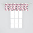 thumbnail image 2 of Ambesonne Flamingo Window Valance, Palm Trees Pink Birds Art, 42" x 18", Pink Multicolor, 2 of 3