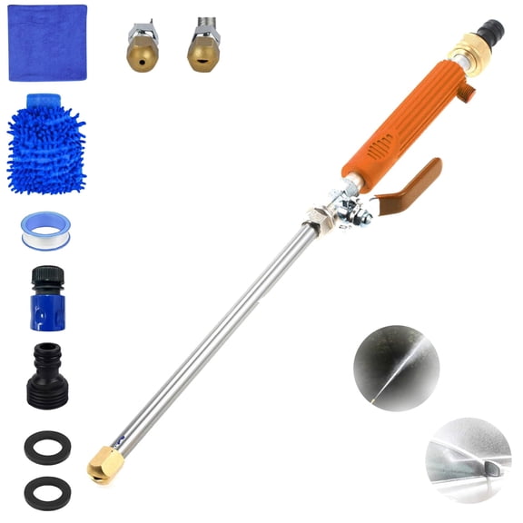 Jethose Pressure Washer, 2-in-1 High Pressure Power Washer for House, for Every Garden Hose (Orange)
