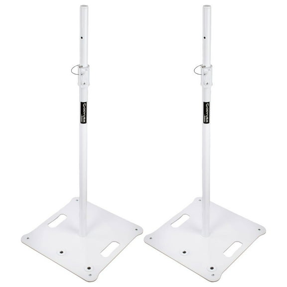 Odyssey LSBP72WHT 72" Tall White Speaker/Lighting Stands (Pair)