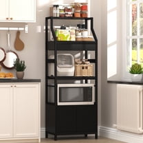 NAIYUFA Bakers Rack with Storage Cabinet, Industrial Microwave Stand with Drawer,5-Tier Free Standing Kitchen Storage Shelf Rack,Coffee Bar Station for Kitchen, Dining Room