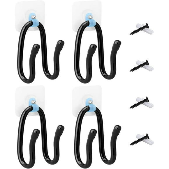 Linkidea 2nd Game Controller Holder Wall Mount Compatible with Gen Xbox One PS4 Switch, Wall Clip Headphone Holder, Multifunctional Adjustable Adhesive Wall Mounted/Skateboard Hanger (4pcs Black)