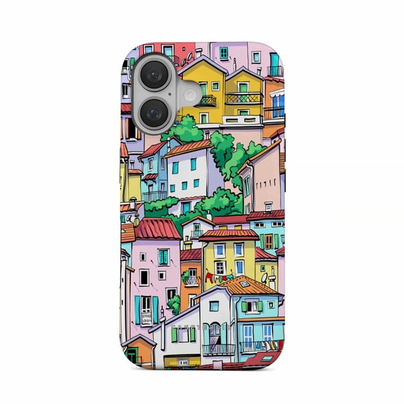 CASETEROID Tough Case for iPhone 16 – Dual-Layer Protection, Shockproof [Compatible with MagSafe] – Urban Mosaic Case