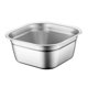 thumbnail image 1 of Recipiente cuadrado de acero inoxidable para catering, recipiente para almacenar alimentos, tazón para mezclar 30 centímetros, 1 of 9