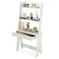 thumbnail image 1 of Costway Home Office Ladder Desk Wall-Leaning Laptop Workstation with Storage Shelves White, 1 of 10
