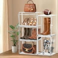 thumbnail image 4 of 3 Pack Extra XXX-Large Boots Storage Organizer Stackable Shoe Rack Clear Handbag Organizer for Closet Acrylic Display Case with Magnetic Lid Transparent Storage Box for Purse Bigbag Cosmetic Collecti, 4 of 5