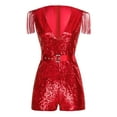 thumbnail image 3 of vastwit Women's Sleeveless Deep V Neck Sequin Romper Club Party Dance Jumpsuit One Piece Disco Outfit Red M, 3 of 7