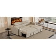 thumbnail image 6 of Linen L-Shape Sectional Sofa with Adjustable Headrest, Wireless Charging, and Hidden Storage, Beige, 6 of 35