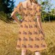 thumbnail image 5 of Vestido de manga corta con estampado de tigre de Luisiana, vestidos largos con velo, vestido vintage de verano para mujer., 5 of 7