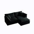 thumbnail image 5 of Llinc Store Chenille 2-Seater Modular Sofa with Footrest, 2 Seater L-Shaped Sectional Couch with 1 Ottoman, Loveseat with Ottoman for Living Room, Black, 5 of 9
