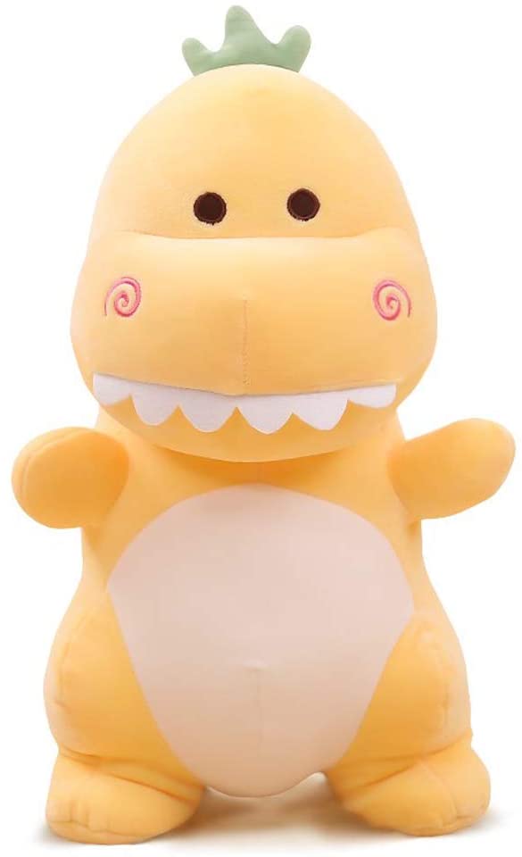 yellow stuffed dinosaur
