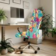 thumbnail image 3 of POLERO Stretch One Piece High Back Computer Office Chair Slipcover, Butterfly Floral Elastic Brushed Fabric Comfortable Chair Covers for Workspace Gaming, 3 of 7