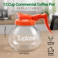 thumbnail image 3 of Tupkee Commercial Coffee Pot Replacement - Restaurant Glass Coffee Pots 12 Cup Decanter Carafe - 64 oz. 12-Cup, Orange Handle/Decaf, 3 of 7